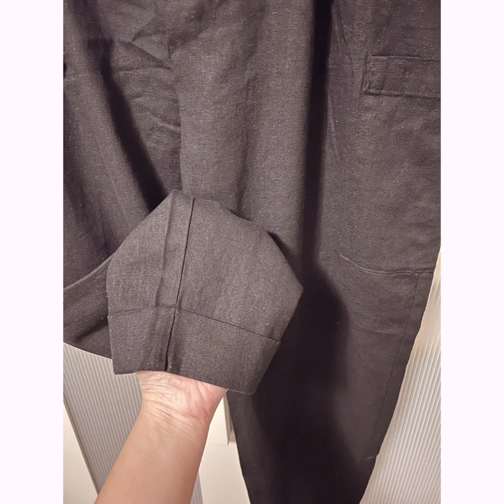 NWOT Zara Black Linen Blend Work Pants Size 8